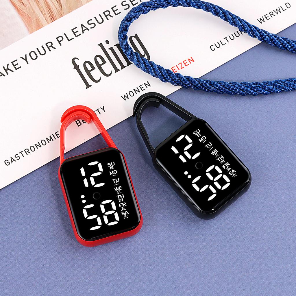 1-2PC Keychain LED Digital Electronic Watch Night Light Touch Digital Watch Students Luminous Keychain Pocket Watch Kids Gifts