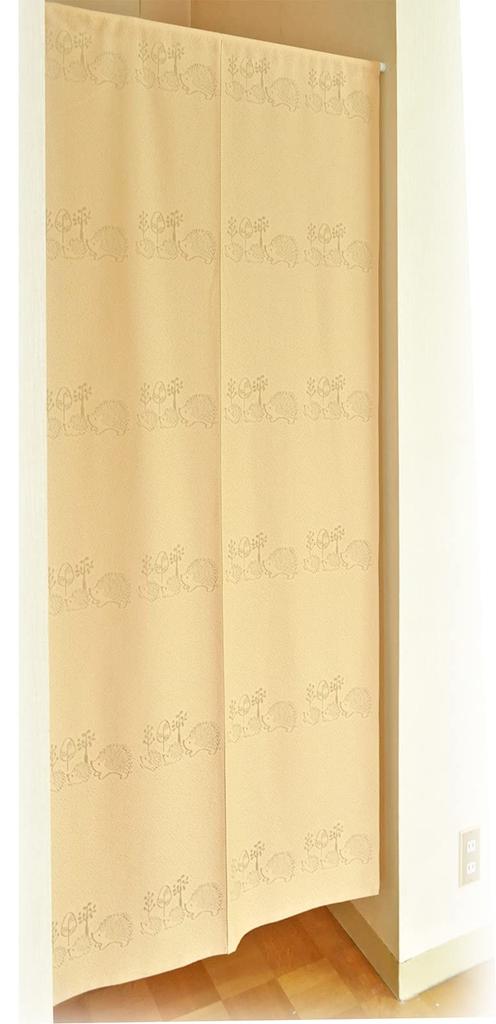 Certified Long Curtain Stylish and Made In 85 X 170 Featuring a Hedgehog Design CM546 Flame-retardant (noren), Cute, Japan, Cm, (KL31229, Beige).