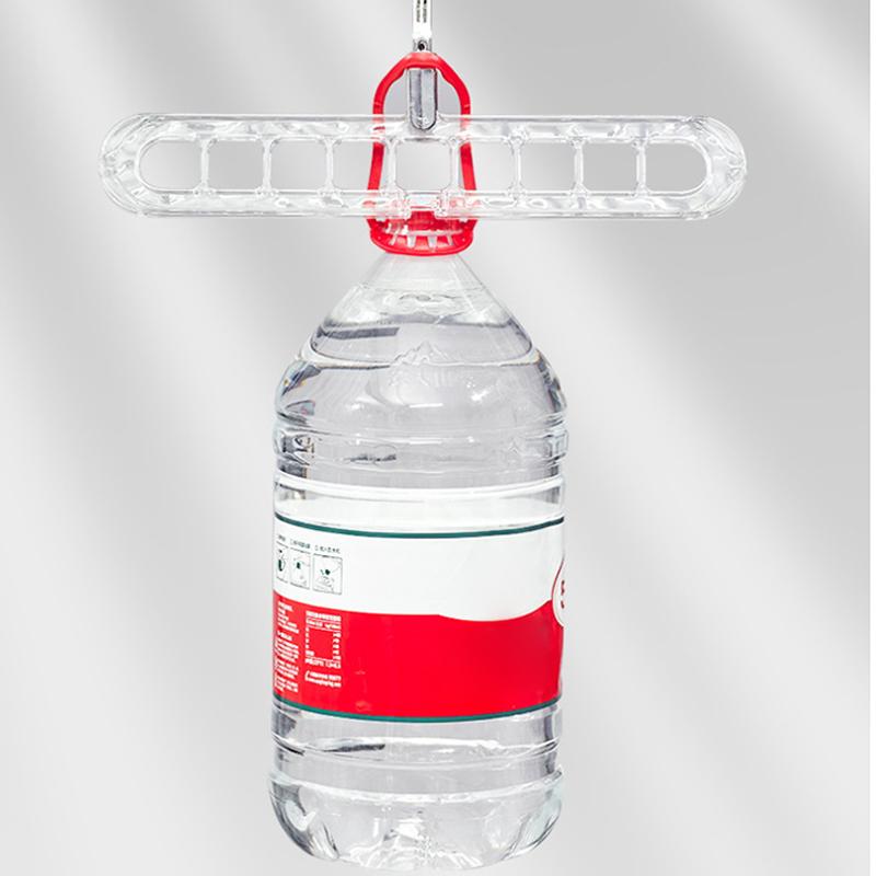 Nine-Hole Clothes Hanger Household Red Plastic Multi-Function Clothes Drying Artifact Horizontal And Vertical Magic Rotating