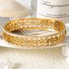 1pc Middle Eastern style new court-style stainless steel bracelet with full diamond hollow flower design, suitable for men and women, versatile for