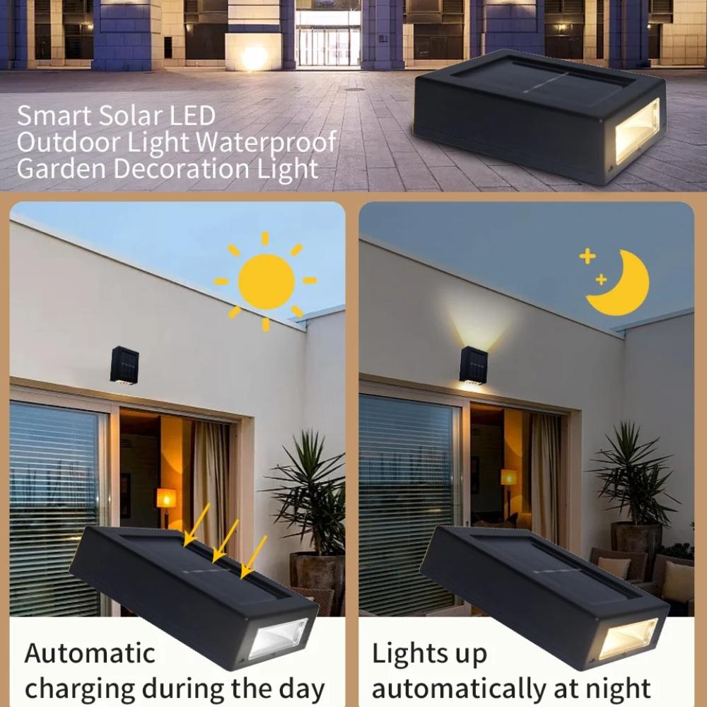 Solar Light Outdoor Up and Down Wall Washer Light Waterproof Solar Lamp for Garden Street Landscape Balcony Yard Porch Decor