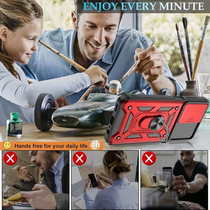 Coque de protection pour Samsung Galaxy A13 5G - BOOLING - Rouge - Antichoc - 2 Verres Trempés