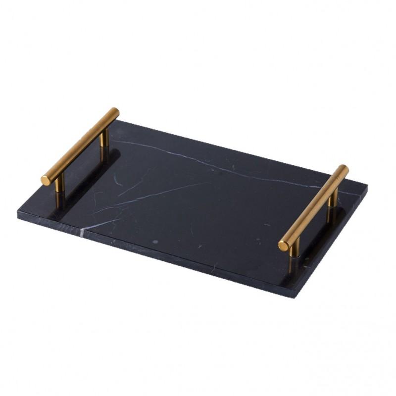 Natural Marble Tray With Handle Bathroom Sink Entryway Key Wallet Organizer Luxury Decorative Storage Dish