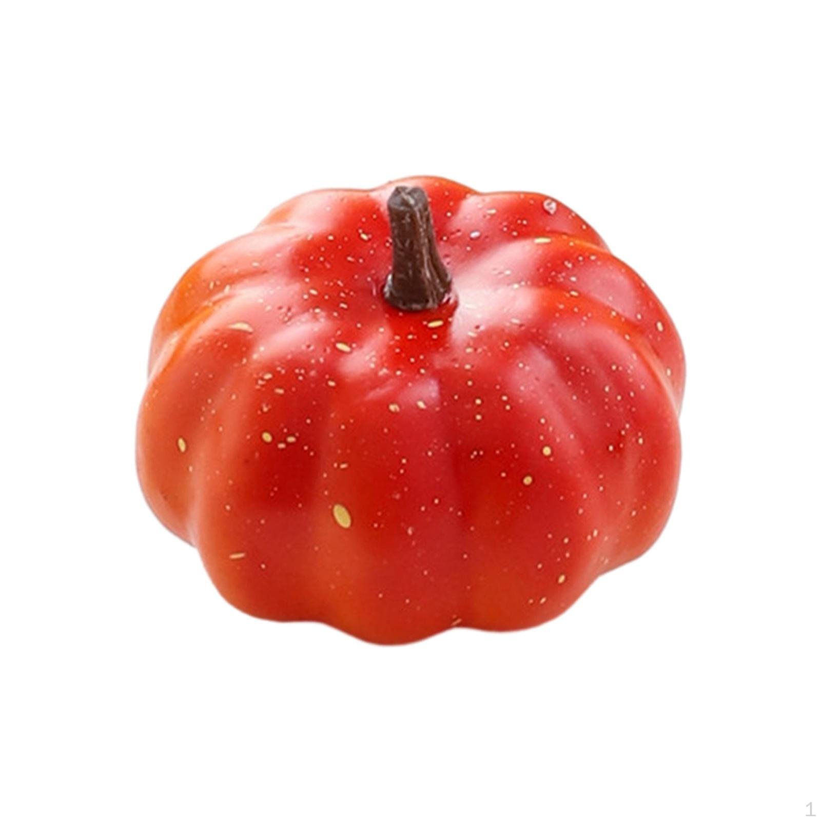 

Artificial Mini Pumpkins Fake Fruits Fall Harvest Decor Realistic Dollhouse Miniatures 6.5x9cm Dark Orange