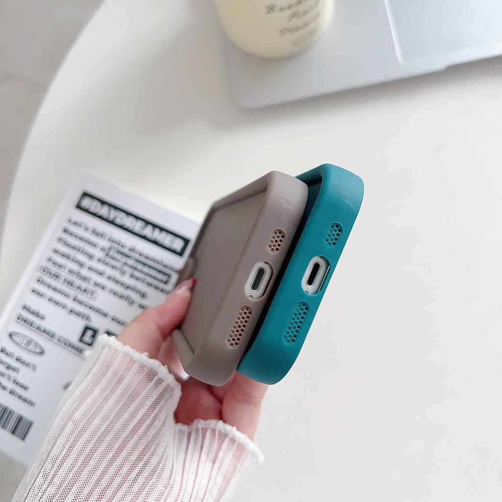 Applicable To Apple 16 Corundum Mobile Phone Shell Material Solid Color 14tpuiphone15 Mobile Phone Protection Case