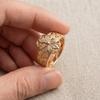 Vintage Finger Jewelry Light Luxury Flower Ring Aesthetic Hollow Carved Ring  Girls