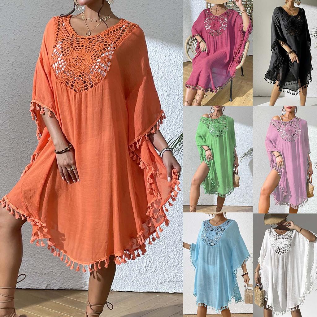 Women's Plus Size Bathing Suit Cover Ups Swimsuit Coverups Dress Soft Crochet Bikini Beach Skirt