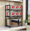 Kitchen Shelf For Microwave Organizer Cabinet Black 2 Levels 48Cm Shelf