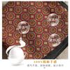 Handmade 71 cotton and linen red geometric square scarf silk scarf women's Korean neck protection small scarf thin headscarf velvet scarf