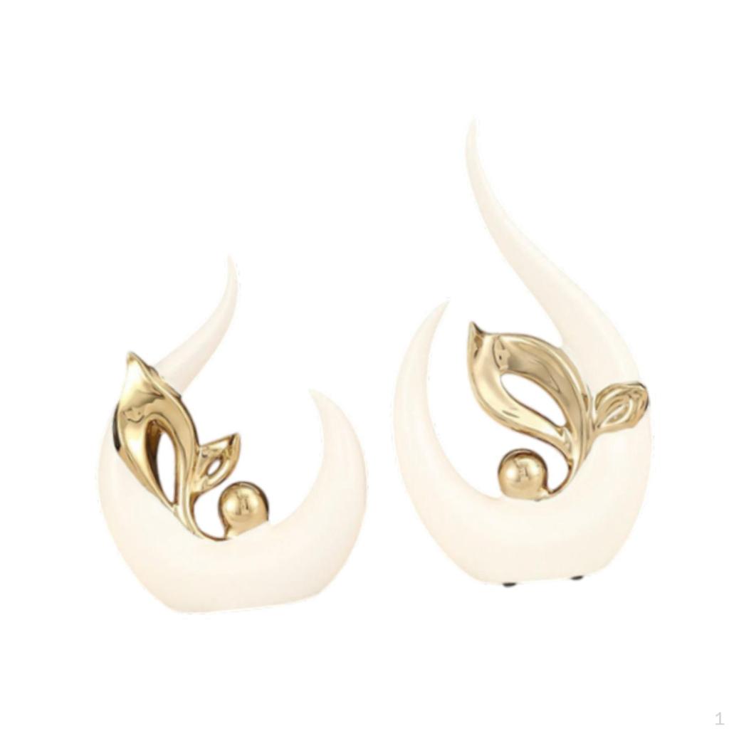 Abstract Art Statue Ceramic Figurine Modern Feng Shui Ornament Decorative for Cabinets