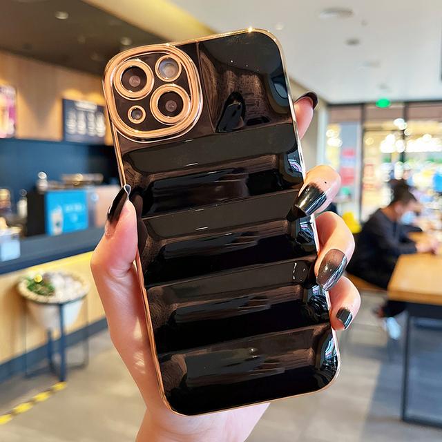 

Роскошный пуховик с 6d покрытием, чехол-пуховик для Iphone 11 13 12 Pro Max Xs Xr X 7 8 Plus Se, глянцевый мягкий силиконовый чехол-бампер For iPhone 13Pro Max