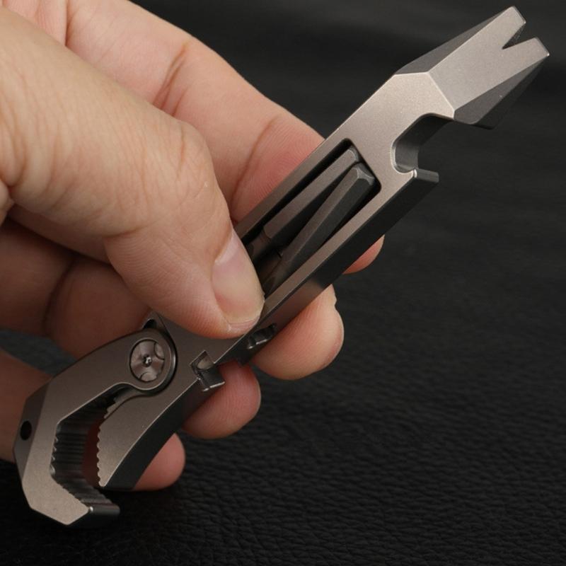 Multifunction Crowbars Screwdriver Bottles Opener for Camping Hiking Repair Titaniums Alloy Pry Bar Multipurpose Wrench