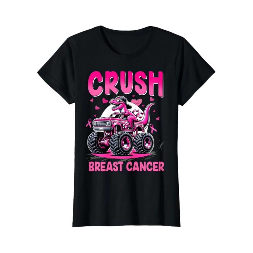 Crush Breast Cancer Awareness Monster Truck Toddler Boy Kids T-Shirt 100% Cotton New T-Shirt Short Sleeve Fall Tee Top 01232