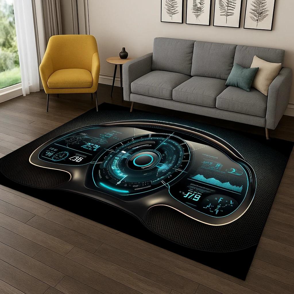 Racing Car Dashboard Screen Carpet Rug for Living Room Sofa Home Bedroom Doormat Kitchen Decor Bedroom Carpets for Living Room