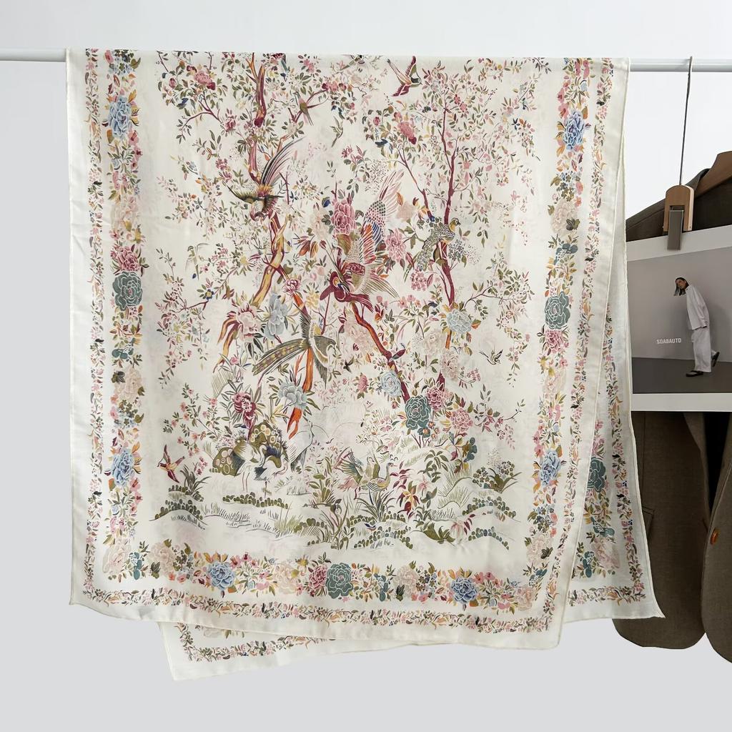 Korean Version Spring and Summer New Cotton and Linen Yarn Thin Silky Shawl Travel Sun Protection Beach Towel Women's Scarf Silk Scarf
