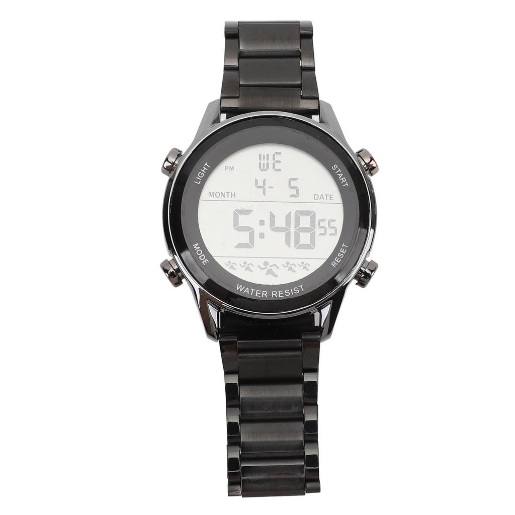 Men Digital Watch Multifunctional 50m Waterproof Depth LED Night Light Men Wrist Watch Black