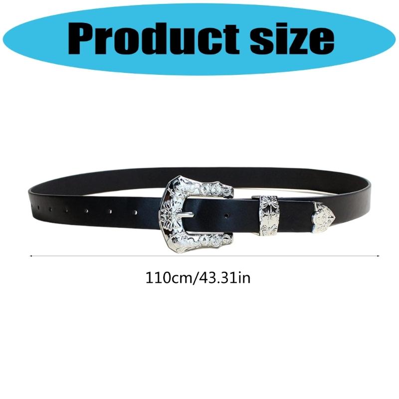 Retro Carved PU Leather Sash For Men Women Elegant Floral Design Belt Adjustable Strap For Casual or Formal Outfits