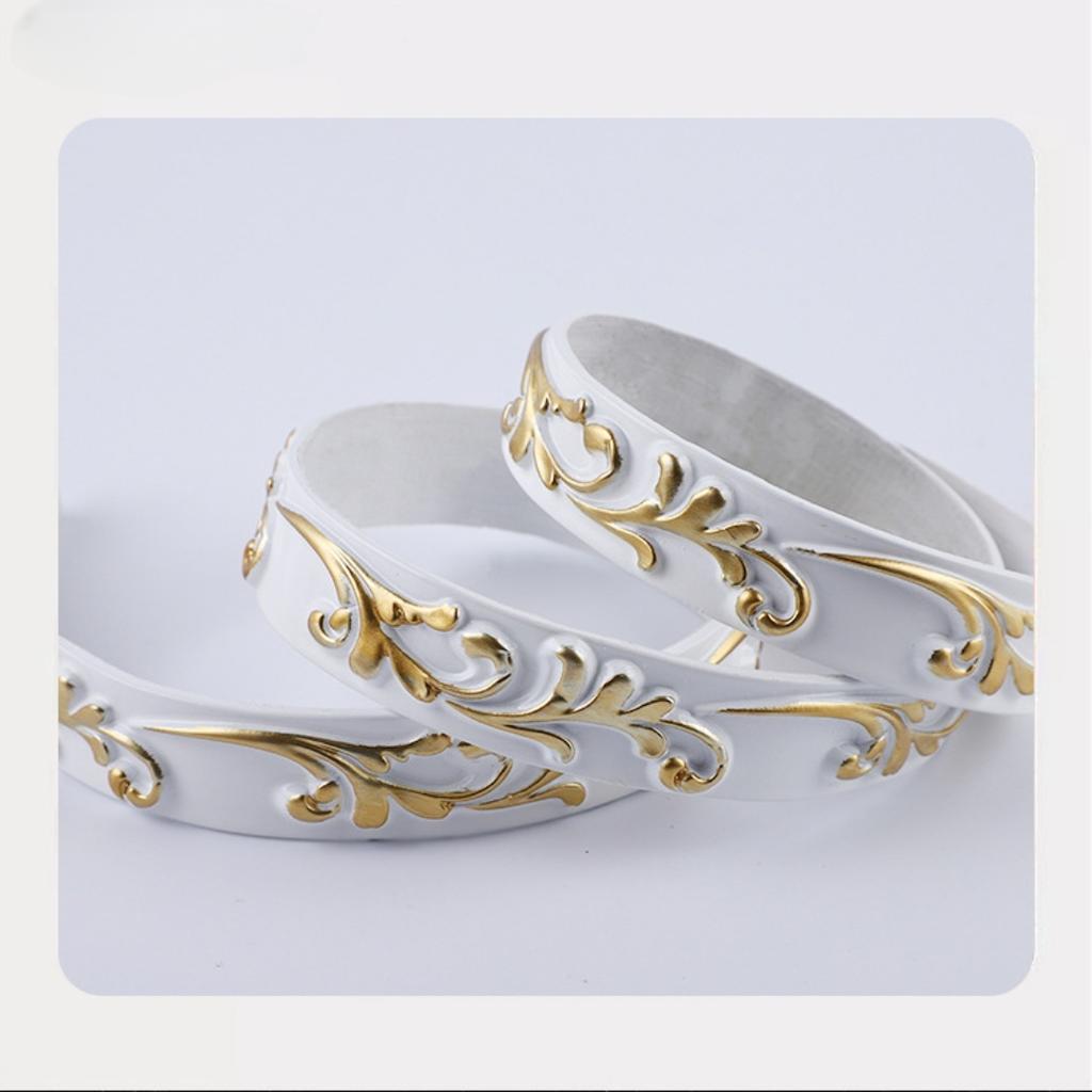 1 pièce 2m/3 mètres PVC 3D Auto-adhésif Décoratif Ligne Souple Plinthe Moulure de Plafond Ligne de Moulure Murale de Fond 3D