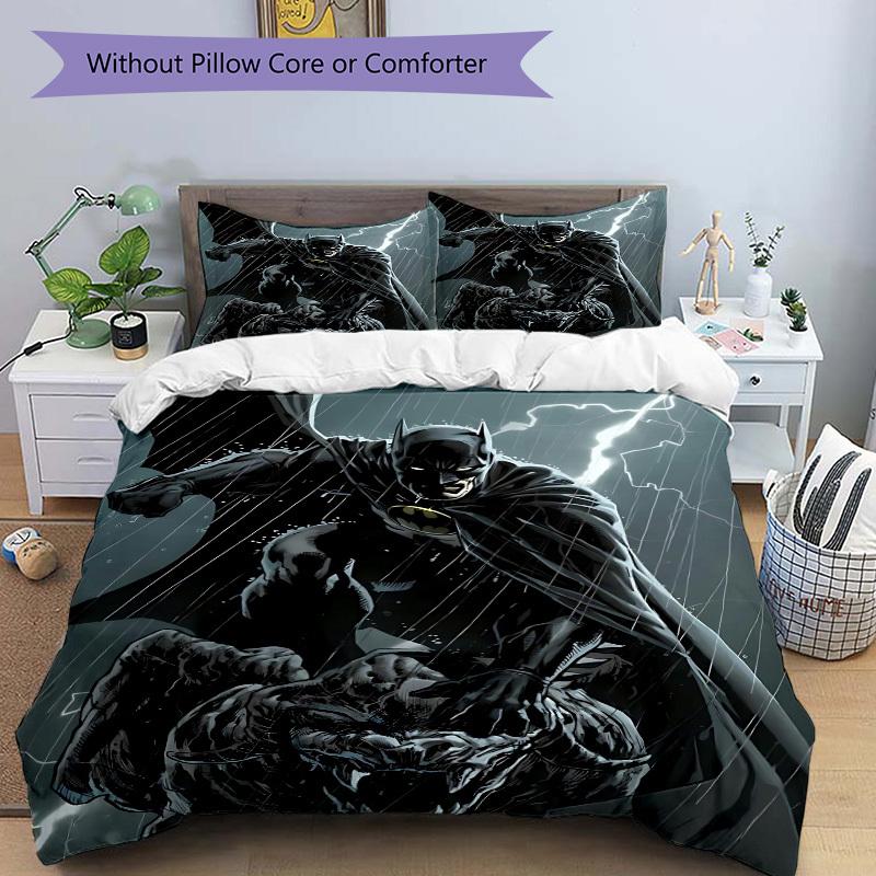 3pcs batman Duvet Cover Set, 1 Duvet Cover + 2 Pillowcases (No Insert), High-Definition Print for All Seasons,Durable yy251103046