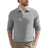 Men S European Size Jacquard Long Sleeve Turn Down Collar Casual Sweatshirt