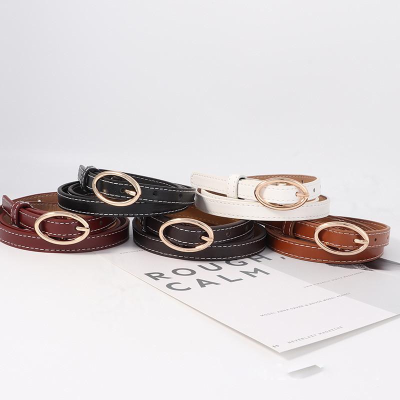 Slim Black Womens Belt Minimalist Versatile Dress Decor Jeans Korean Accessory