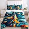 3pcs set Space Adventure 1 Quilt Cover + 2 Pillowcases, All Seasons Bedroom Setting, Perfect for Home and Dorm Decor a190