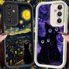 Black Night Star Cat Phone Cover Case for Samsung Galaxy S26 Ultra S25 S23 FE S22 S25 Edge S21 S24Ultra S20FE S24 Plus
