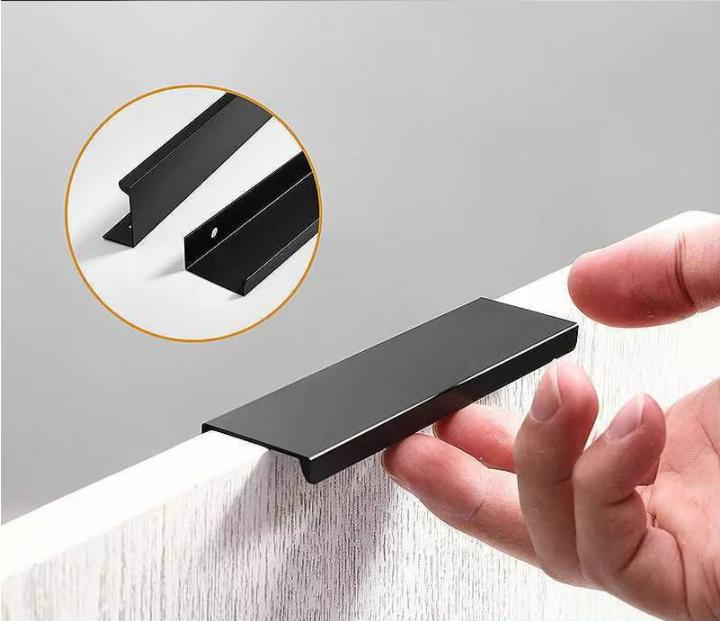 

10 Pack Aluminum Alloy Edge Pull Handles for Cabinets and Drawers 150mm Length Right Angle Design Thickened Version for Home and Office Use One Size
