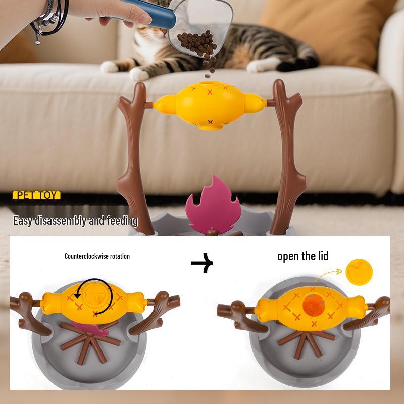 Gamelle interactive pour chat à alimentation lente avec nourriture cachée pour soulager l'ennui