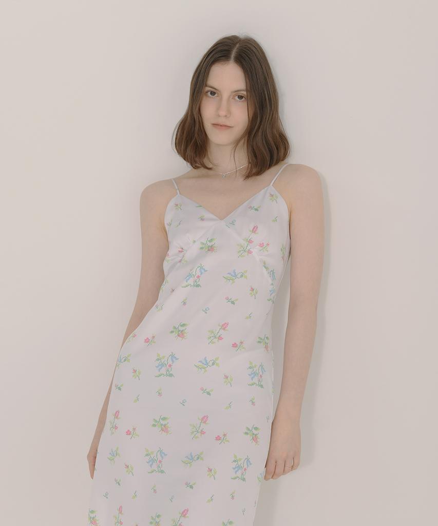 Aiseugadeuneiogongpal Cross-Stitch Floral Print Dress