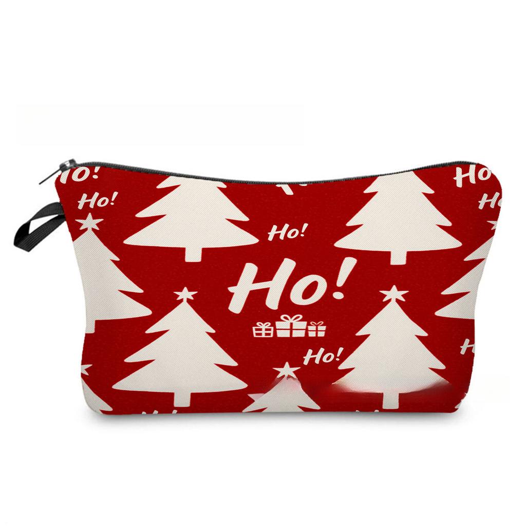 Women Santa Claus Print Cosmetic Bag Toiletries Organize Travel Storage Case 6866 KTB