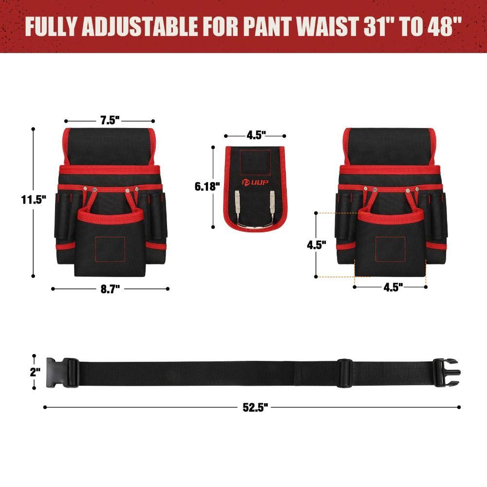 26 Pockets Magnetic Tool Belt Heavy Duty Oxford Fabric Magnet Holster Detachable Industrial Grade Tool Pouch Construction
