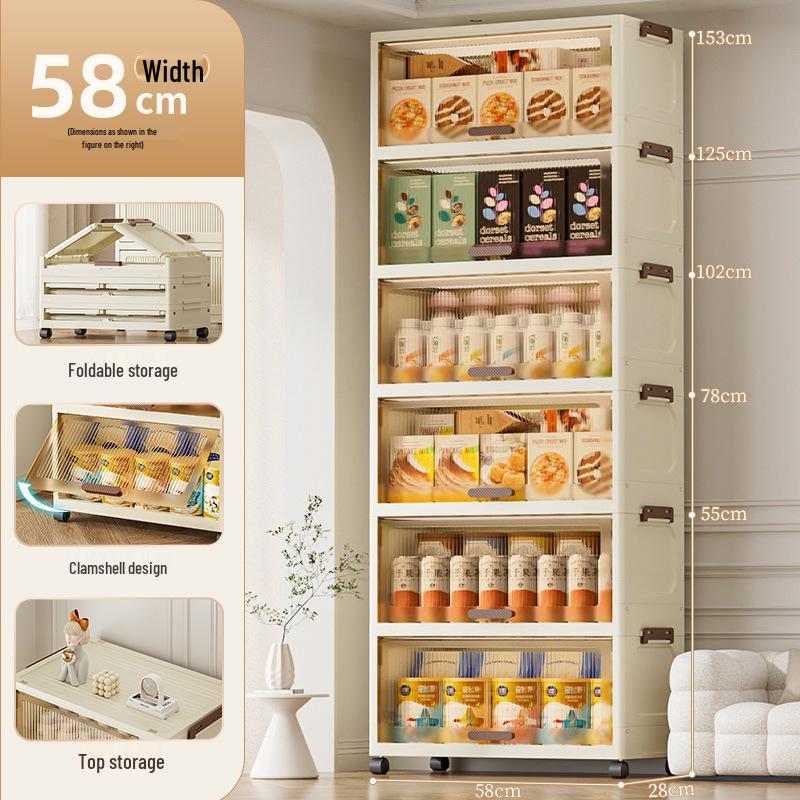 Stackable Flip-Top Clothes Cabinet with Wheels - Large Folding Storage Box with No Assembly Required