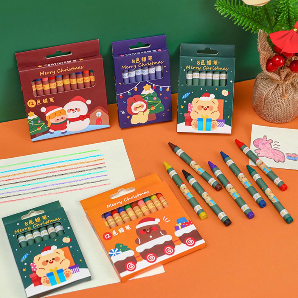 8/12 Kleur Kerst Kleurpotloden Student Graffiti Tekenpen Kunst Schildermaterialen Cadeaus Schrijfwaren