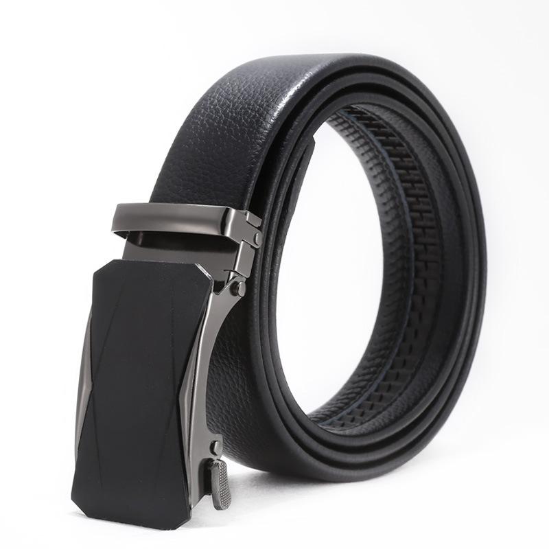 Men'S Belt No Standard Casual Belt Foreign Trade Youth Simple Automatic Buckle Imitation Leather Iron Buckle Belt
