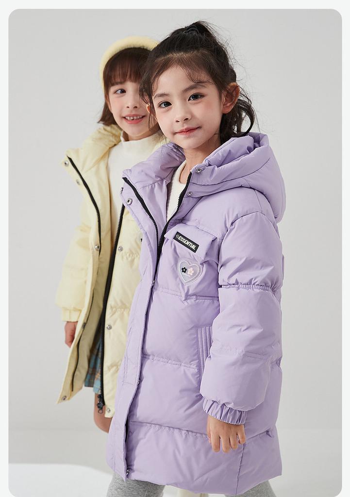 Girls' Down Jacket with 90 White Duck Down