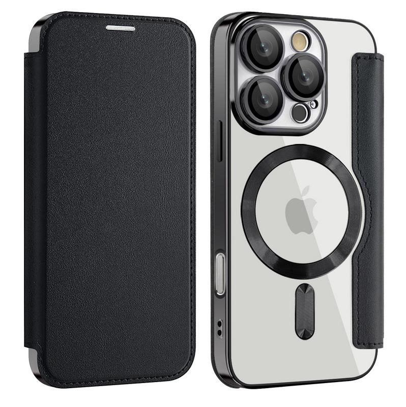 

Чехол для iPhone 16 Pro Max 15 Pro 14 13 12 11, защитный, прозрачный, с отделением для карт, для магнитной задней крышки Magsafe iPhone 16E чёрный