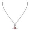 VIVIENNE WESTWOOD Nuevo Collar Esfera de Saturno 3D Mediana Orb Pequeña Unisex Rojo Plata 6302022402P186-CN001