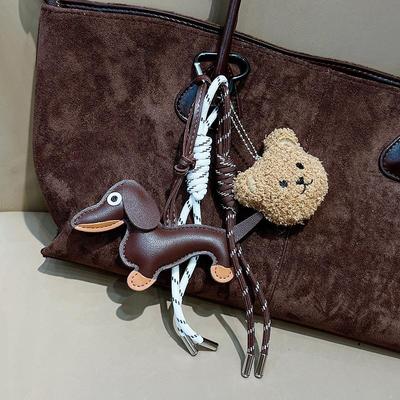 Sausage Dog Cute Bear Bag Decoration Pendant Bag Charm Decor Handbag Schoolbag Hanging Ornament CLE