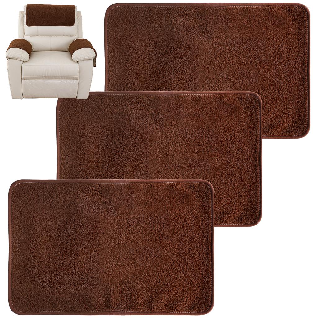 3Pcs Sofa Headrest Cover Soft Polyester Recliner Headrest Protector Wear Resistant Recliner Headrest Cover