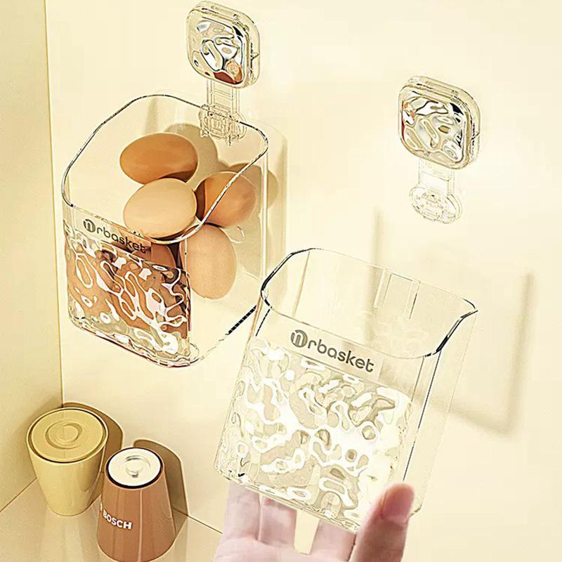 Cesta de Almacenamiento de Cocina Montada en la Pared para Cebolla, Jengibre, Ajo y Especias - Estante Multifunción sin Perforaciones