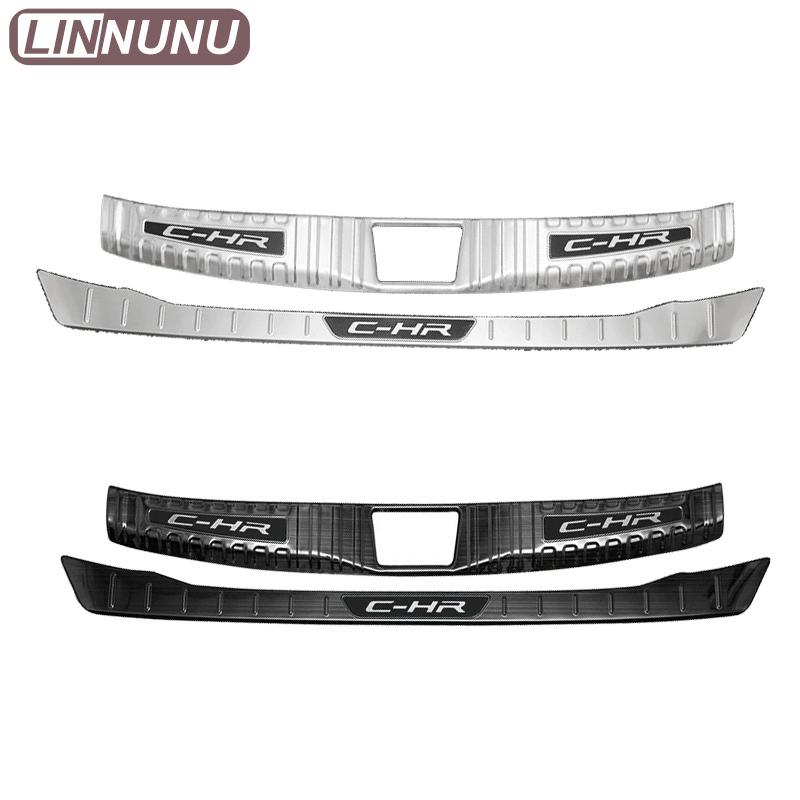 2 Stück CHR Auto Zubehör Kofferraumschutz Einstiegsleiste Stoßstangen-Schutzleiste Türschwellenabdeckung Für Toyota C-HR 2018 -2025 2024