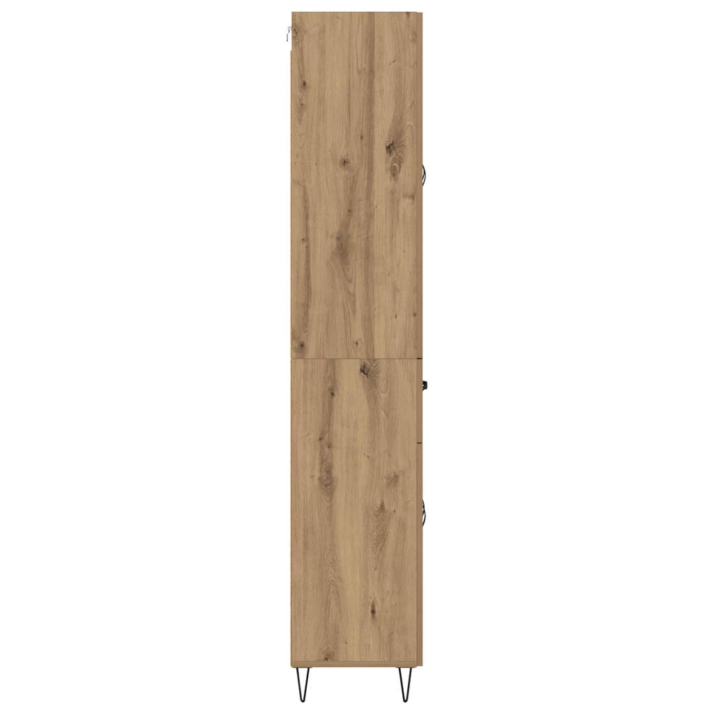 Highboard 2 pcs Artisan Oak Engineered Wood and Glass