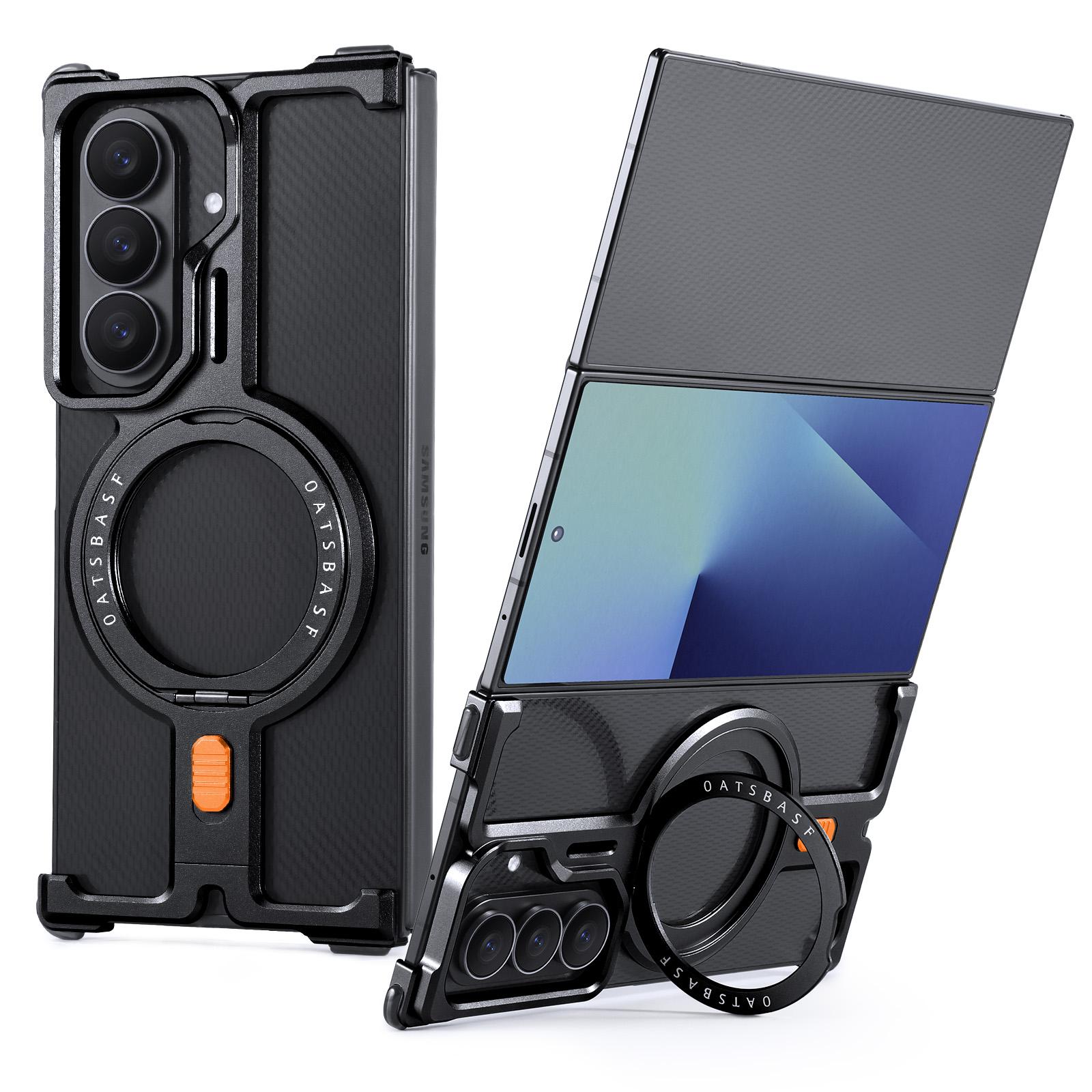 

Eary Metal Phone Case for Samsung Galaxy Z TriFold With Magnetic Kickstand Ring 360°Rotation Frameless Shells Shockproof Cover Samsung Galaxy Z TriFold