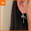 BF CLUB 925 Sterling Silver Earrings For Women Trendy Simple Gold Bow Knot Earring Jewelry Prevent Allergy Party Accessories