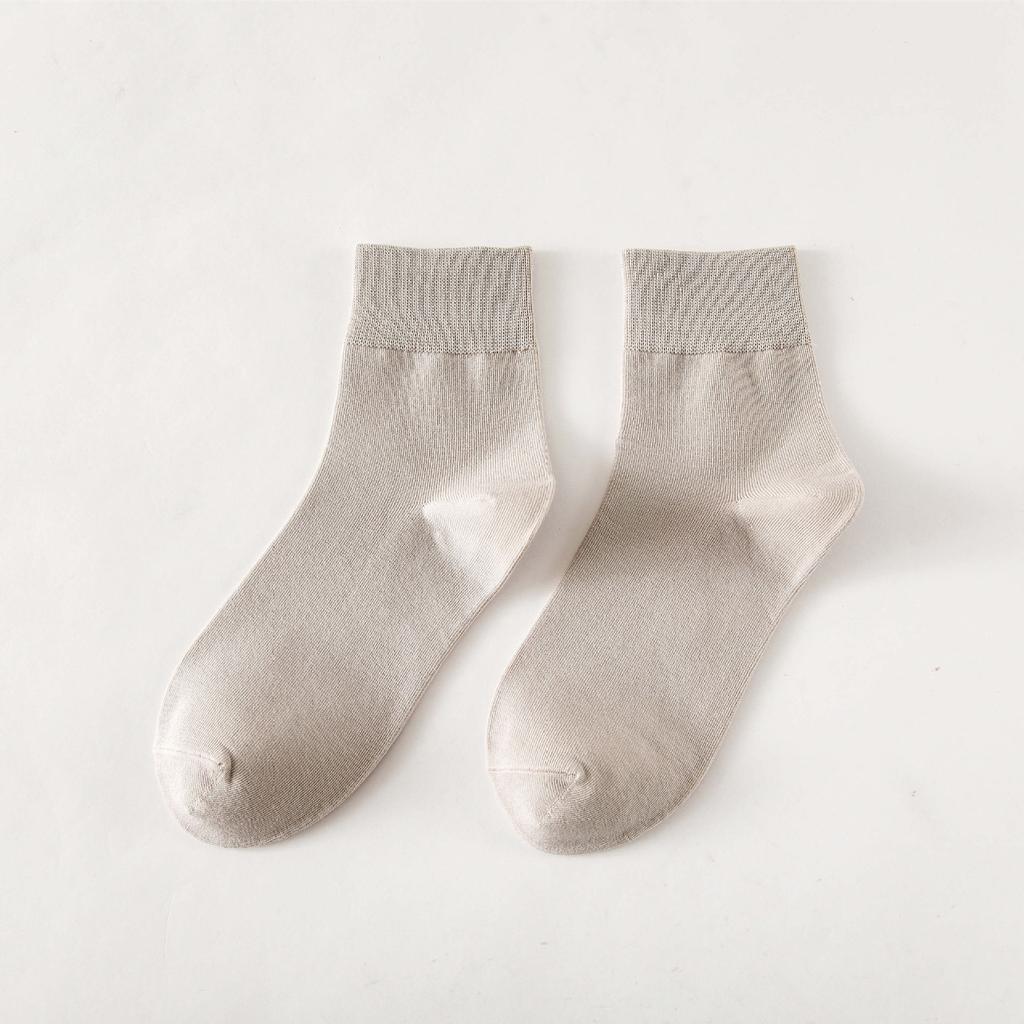 Men'S Cotton Socks, Sweat-Absorbing And Breathable Men'S Socks, Business Casual Versatile Solid Color Short Socks, Medium Tube Socks.