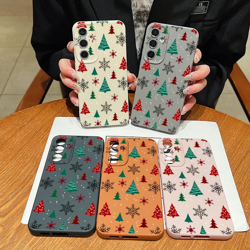 Case For Samsung Galaxy S25 S24 FE S23 Ultra A56 A16 A17 A36 A26 A55 A15 A25 A54 5G S25 S24 S22 Ultra S23 FE Soft TPU Phone Cover Christmas Tree Case