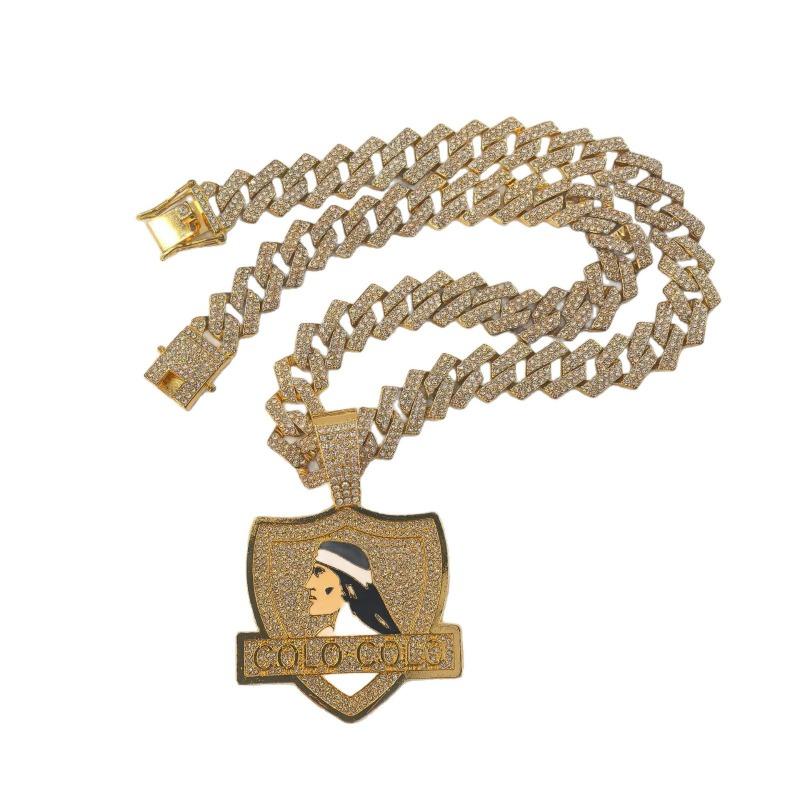 Meier Portrait shield pendant rap necklace trendy street style accessories