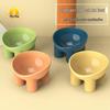 Macaron Colored Slanted Elephant Leg Pet Bowl - Elevated Plastic Cat & Dog Food Bowl with Neck Protection