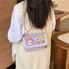 Cute Animal Design Cotton Canvas Handbag For Girls With Creative Chain Strap